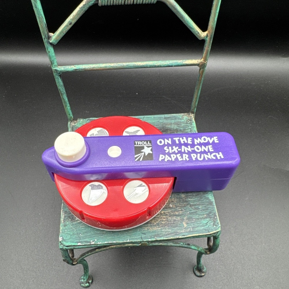 Vintage TROLL SIX-IN-ONE Rotary Paper Punch (Travel Shapes) One The Move Rare!!